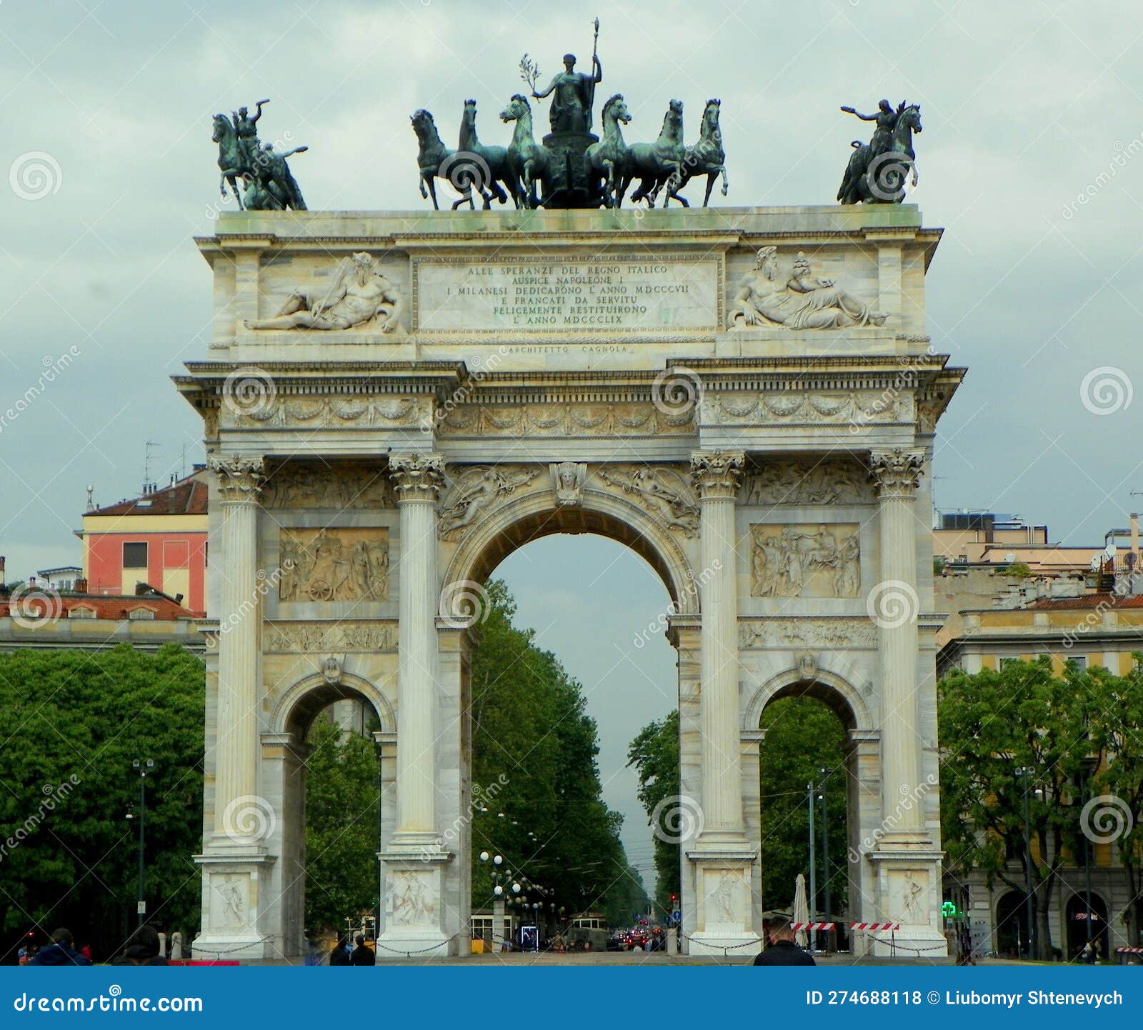 Italy, Milan, Parco Sempione (Simplon Park), Arch of Peace Stock Photo ...