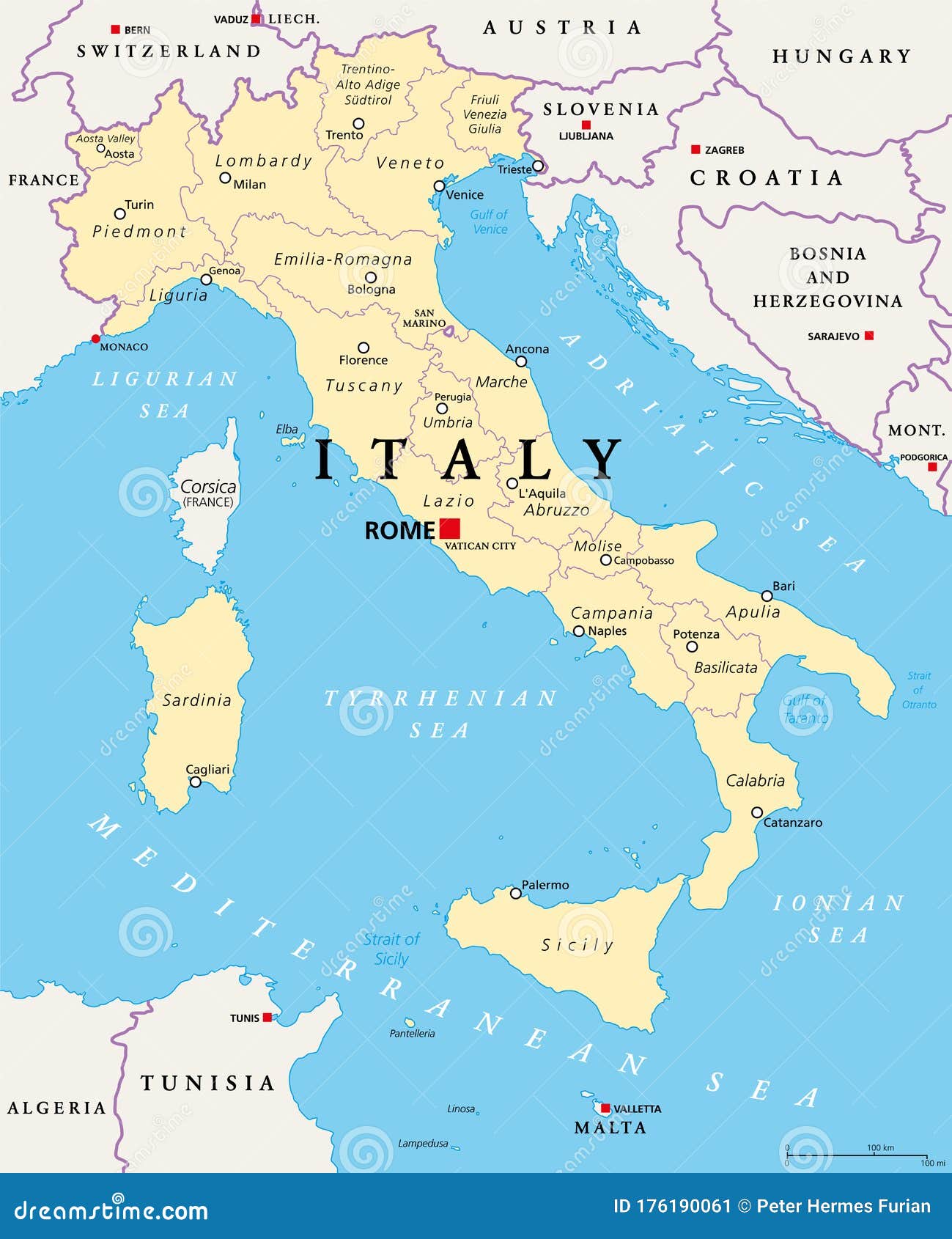 italian map in italian