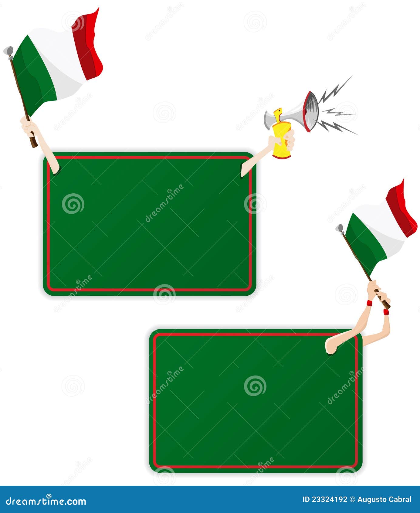 Italy Sport Message Frame with Flag. Stock Vector Illustration of