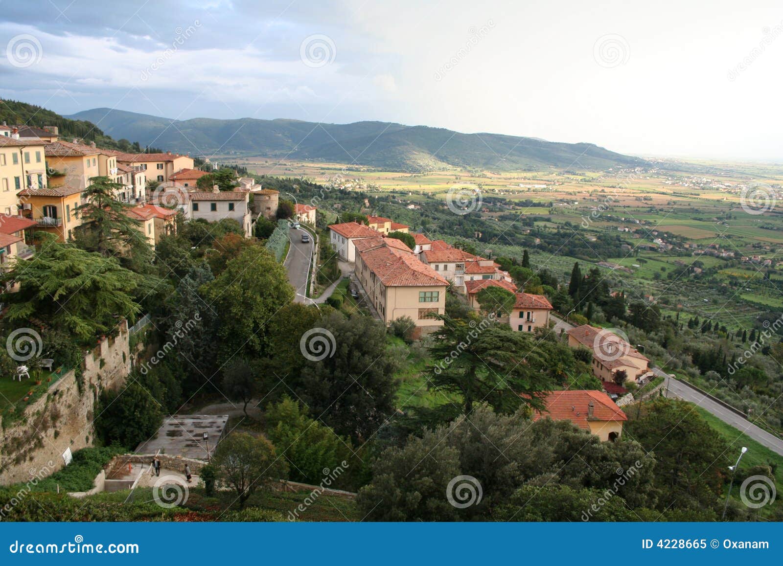 Italy. Toscana. Panorama of Cortona Stock Image - Image of clay ...