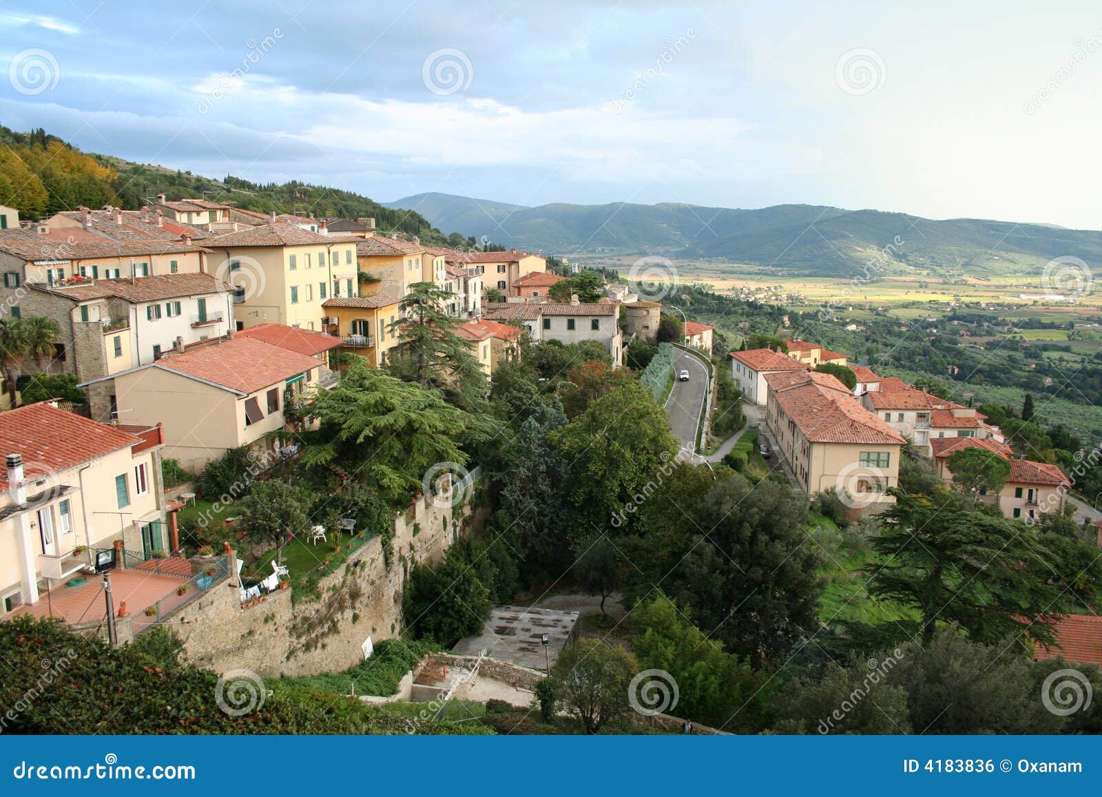 Italy. Toscana. Panorama of Cortona. Sunset Stock Photo - Image of ...