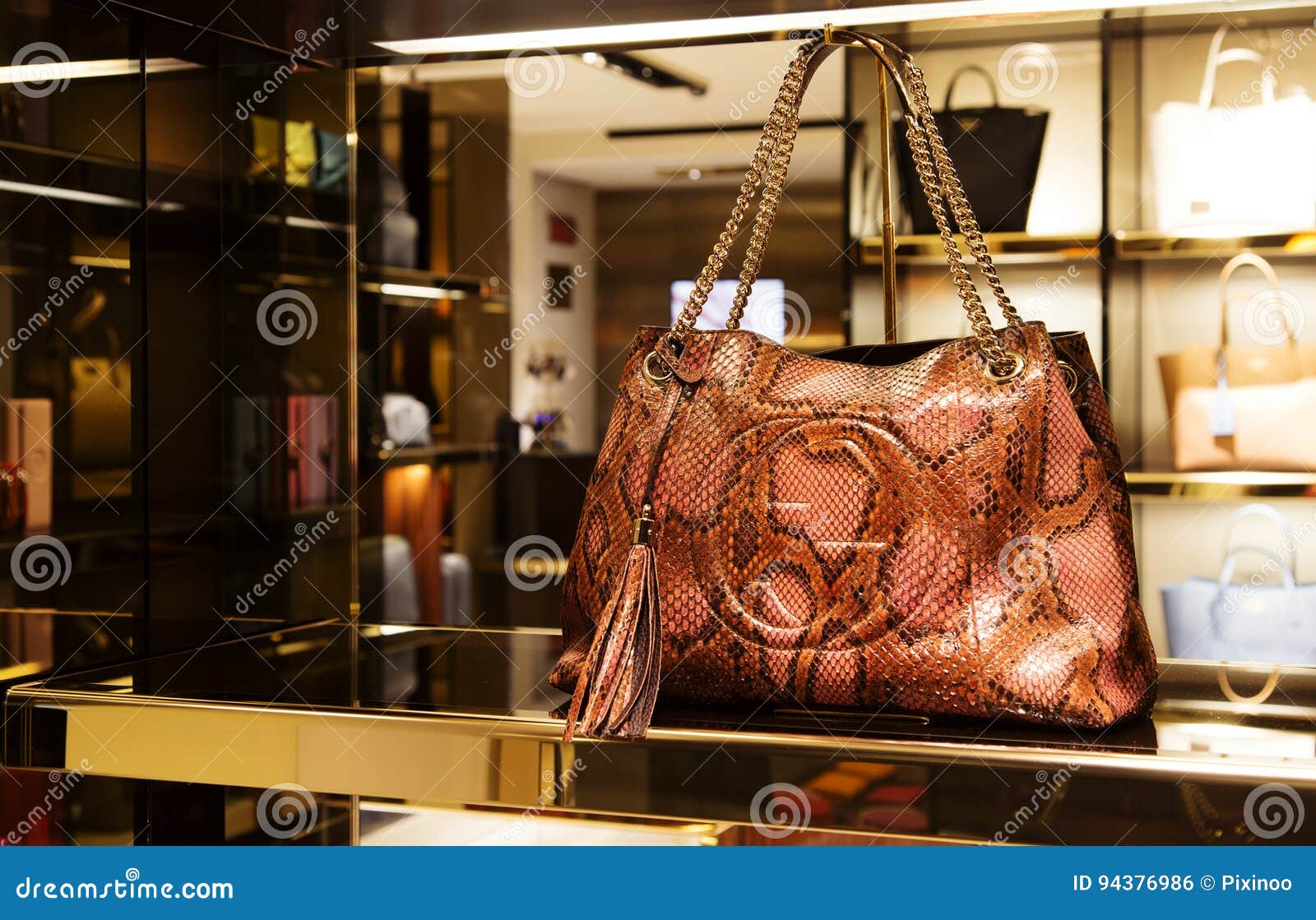 Italy, Venice - March 20, 2015: Handbags In A Gucci Store In Old Editorial Photo - Image of ...