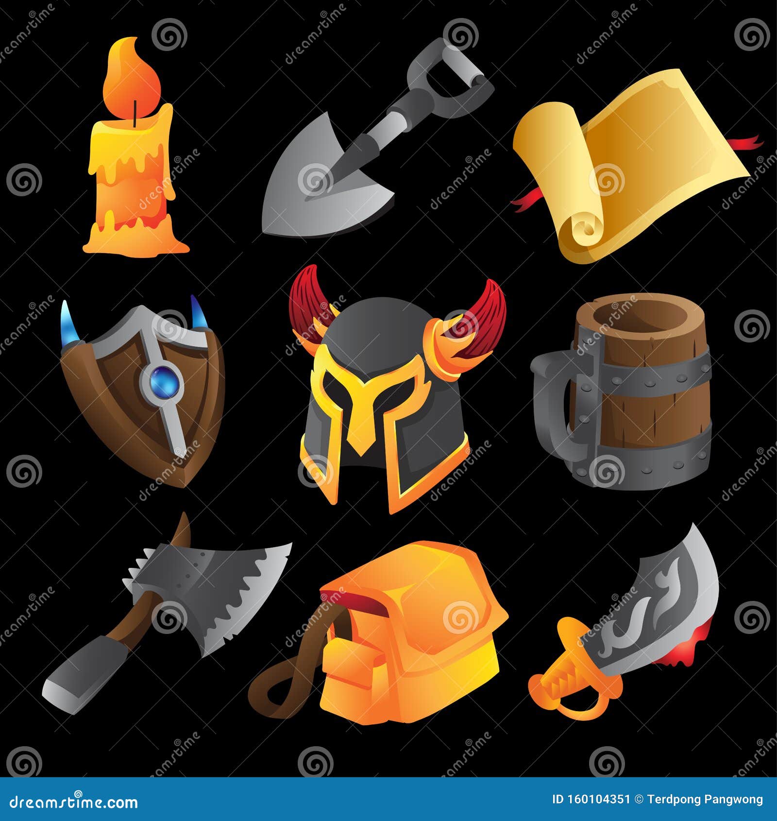 Item Game, Application Icons, Vector Set of Game Stock Illustration