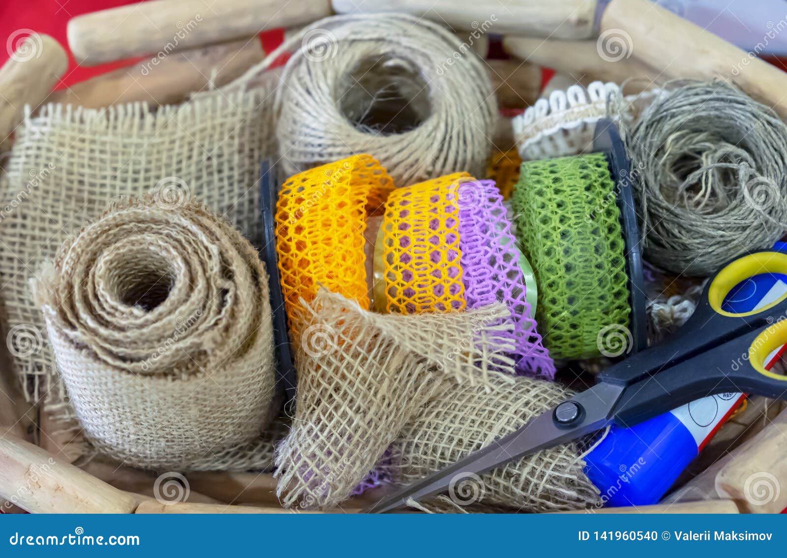 Items and Materials for Needlework and Creativity Stock Photo Image
