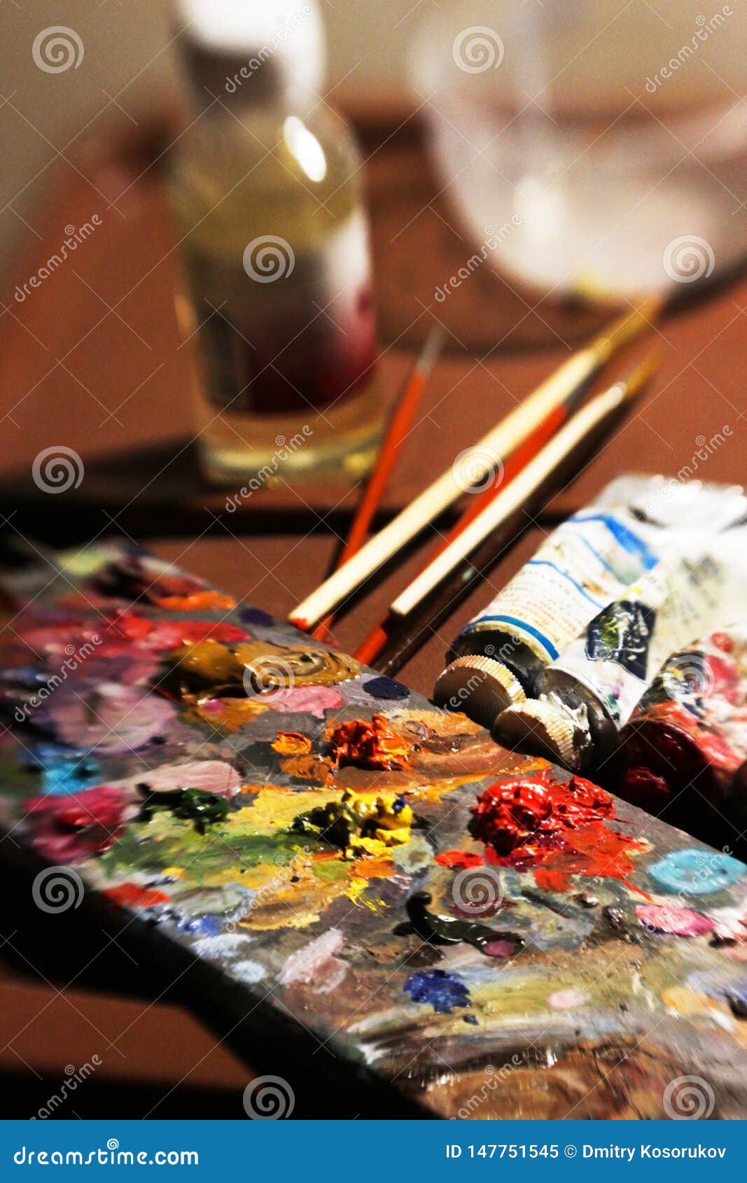Items To Paint with Oil Paints Stock Image Image of copy, decor