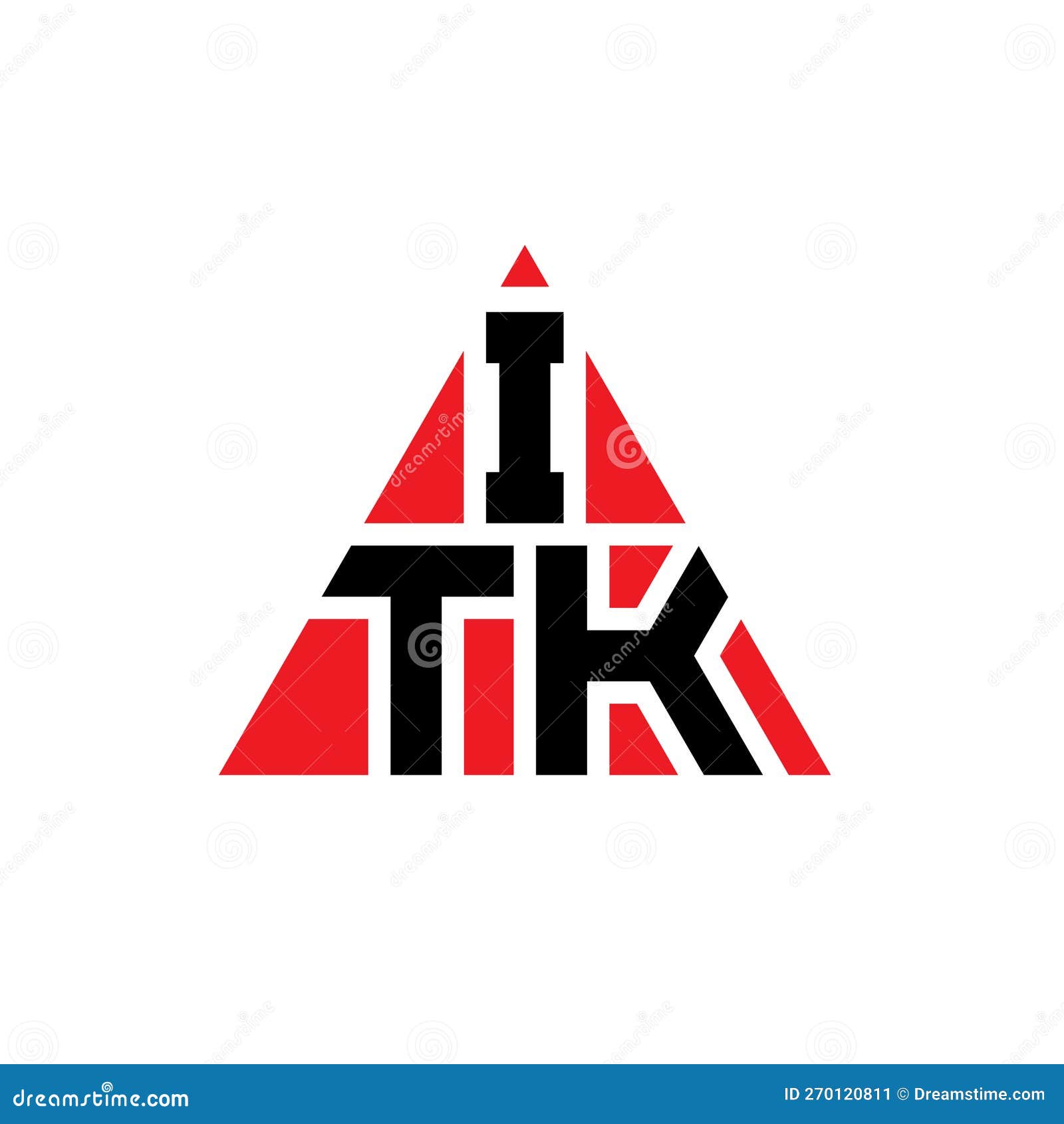 itk triangle letter logo  with triangle . itk triangle logo  monogram. itk triangle  logo template with red