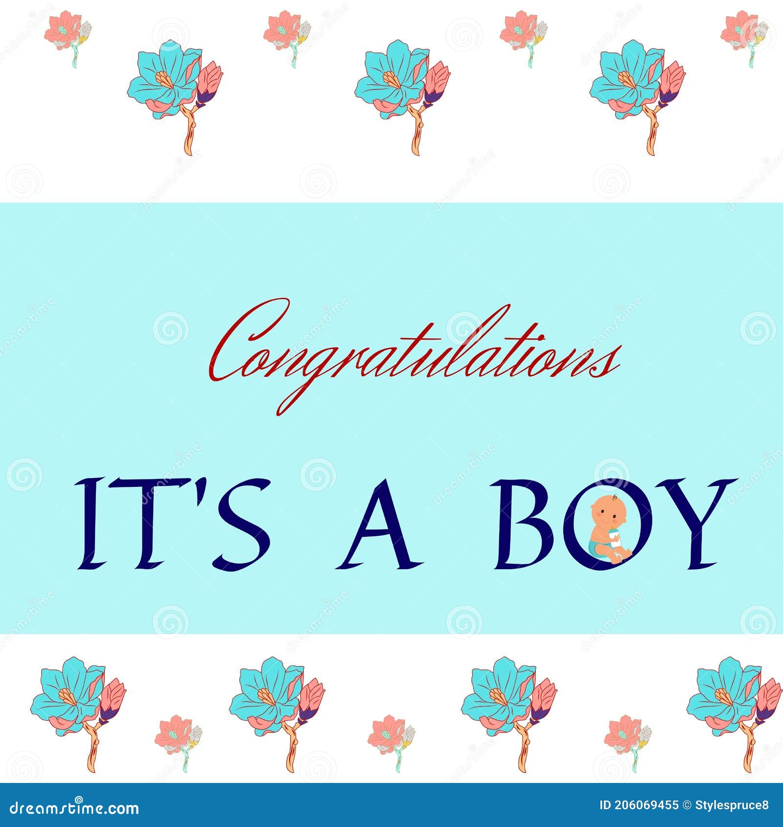 Its a Baby Boy Message Card Stock Illustration - Illustration of congratulations, pattern: 206069455 Its A Baby Boy Message Card Stock Illustration - Illustration Of Congratulations, Pattern: 206069455