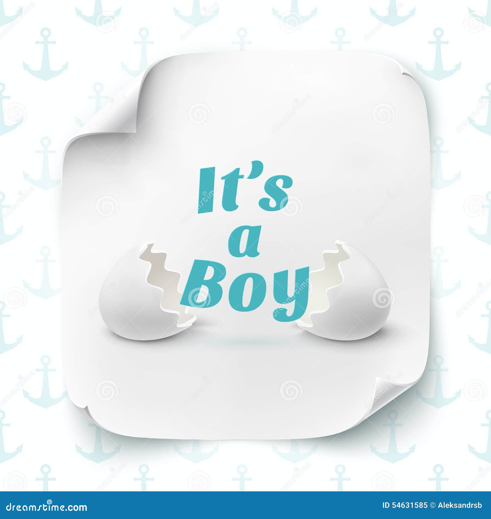 Its A Boy. Template For Baby Shower Celebration Stock 