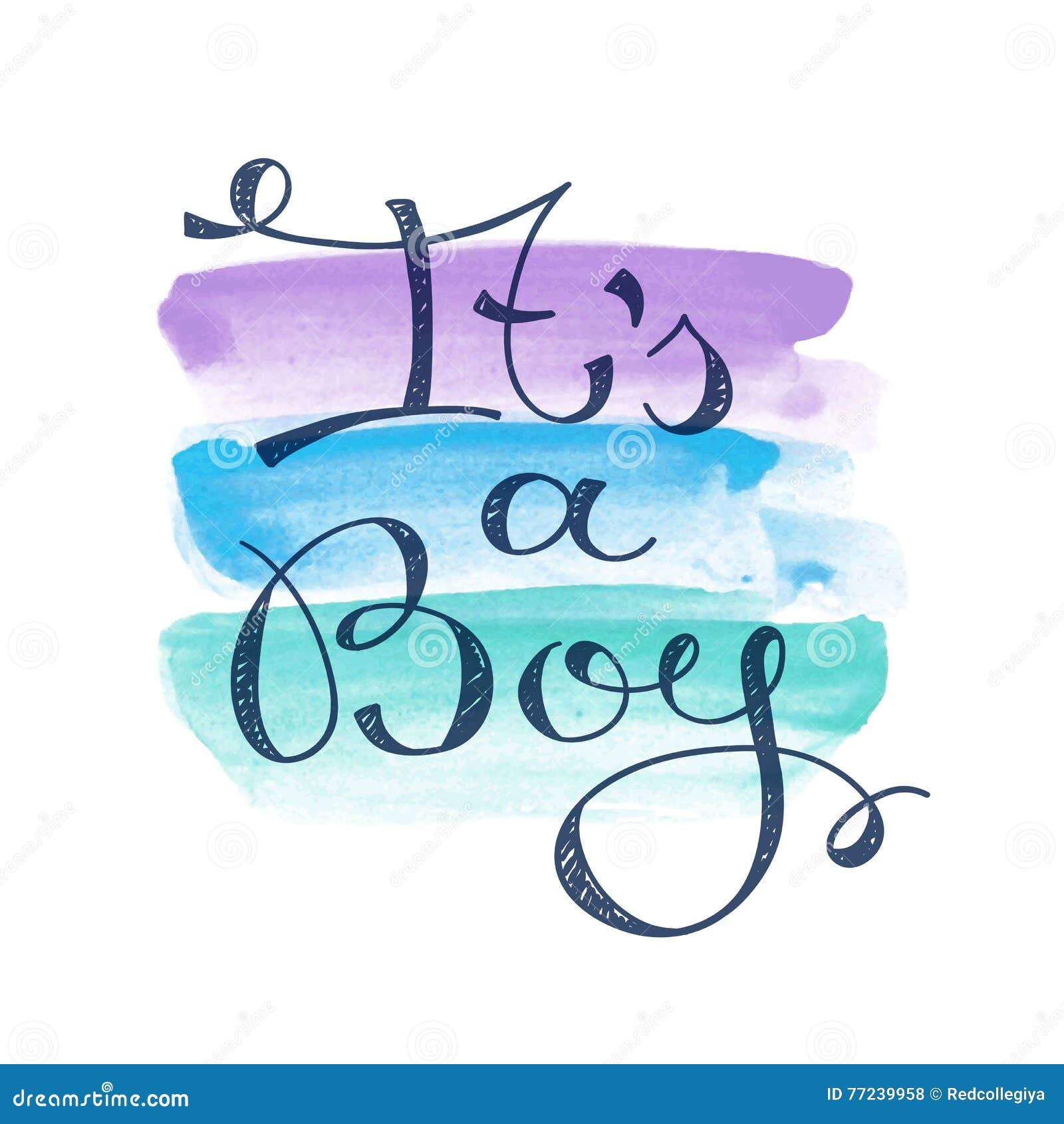 Its a boy text stock vector. Illustration of green, brush 77239958