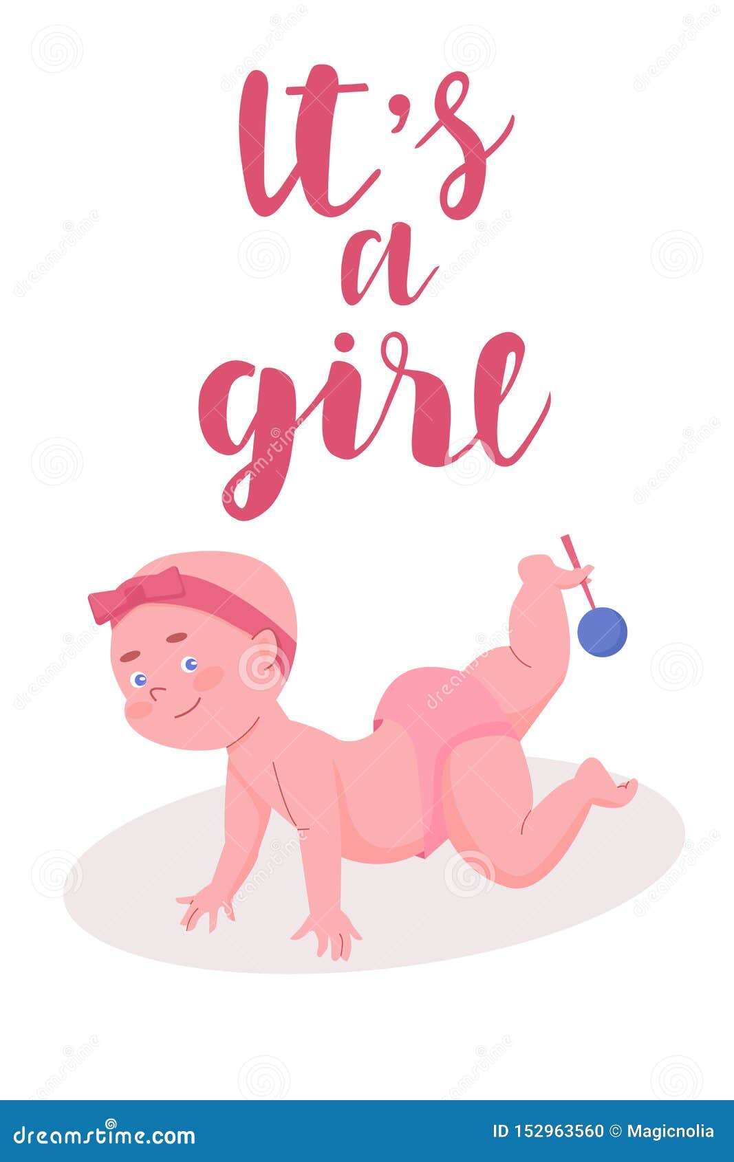Its a Girl Greeting Card with Cute Funny Baby in a Diaper with Rattle in His Leg. Isolated a Baby Girl Character in Flat Stock Vector - Illustration of isolated, calligraphy: 152963560 Its a Girl Greeting Card with Cute Funny Baby in a Diaper with Rattle in His Leg. Isolated a Baby Girl Character in Flat Stock Vector - Illustration of isolated, calligraphy: 152963560