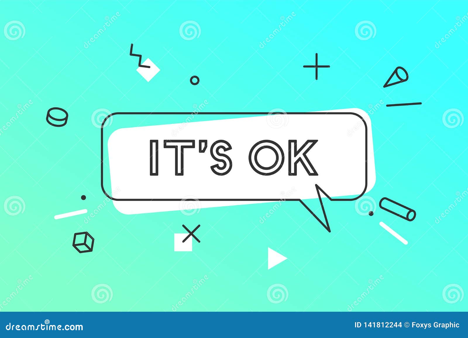 its ok. banner, speech bubble, poster and sticker concept