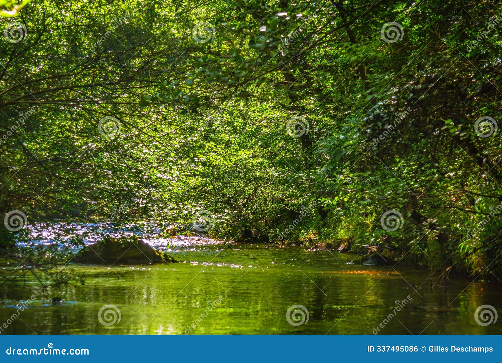 the orbieu river in french occitania.