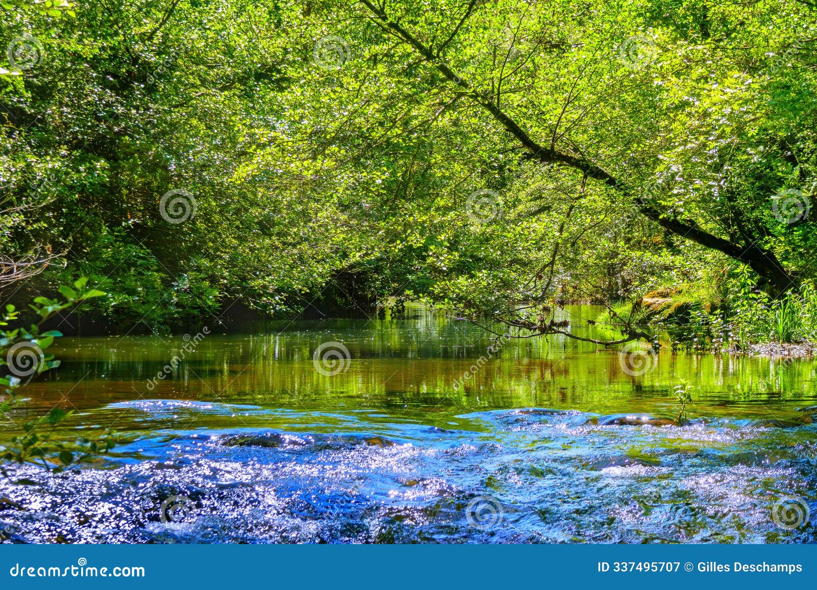 the orbieu river in french occitania.