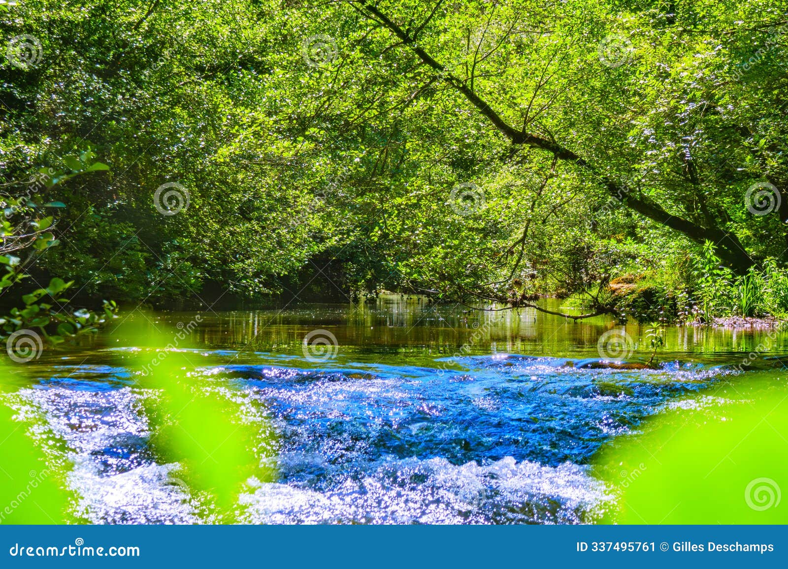 the orbieu river in french occitania.