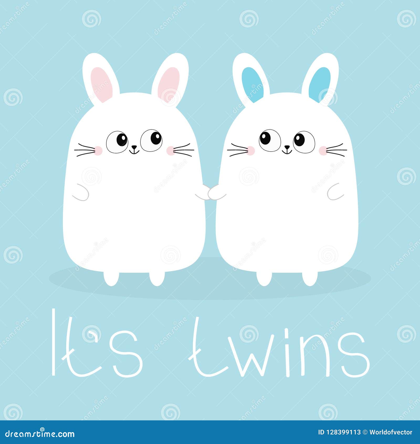 Its twins Two cute twin cats. Cat head couple family icon. Cute