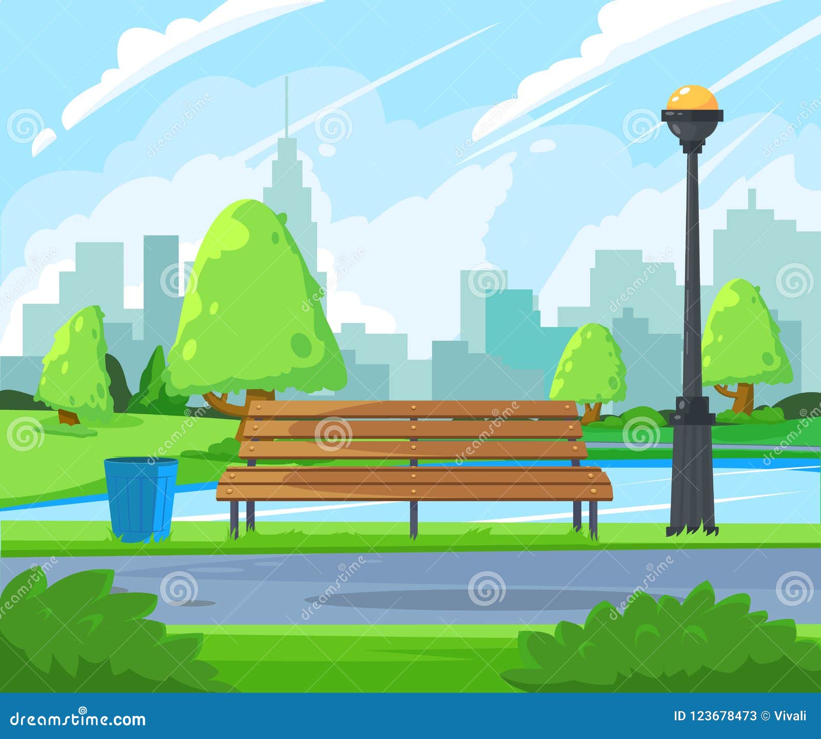 Ity Park Landscape. Park View Background. Public Park in the City with ...