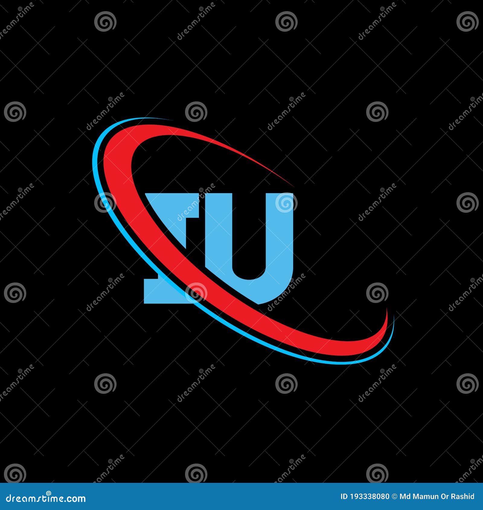 IU I U Letter Logo Design. Initial Letter IU Linked Circle Upercase ...