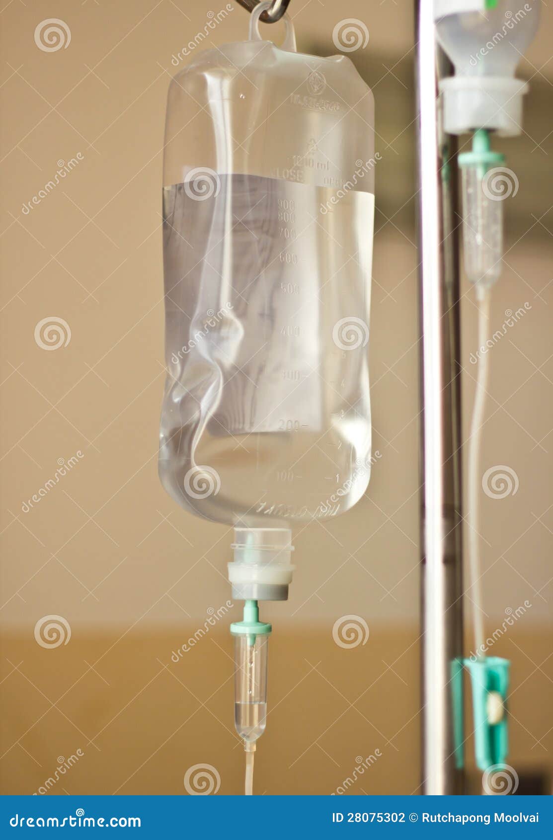 IV Bag Hanging On A Metal Pole Stock Photo - Image of ...