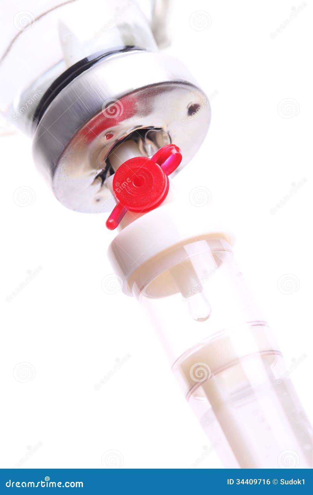 IV Drip System and Vial with Medication. Stock Photo Image of liquid