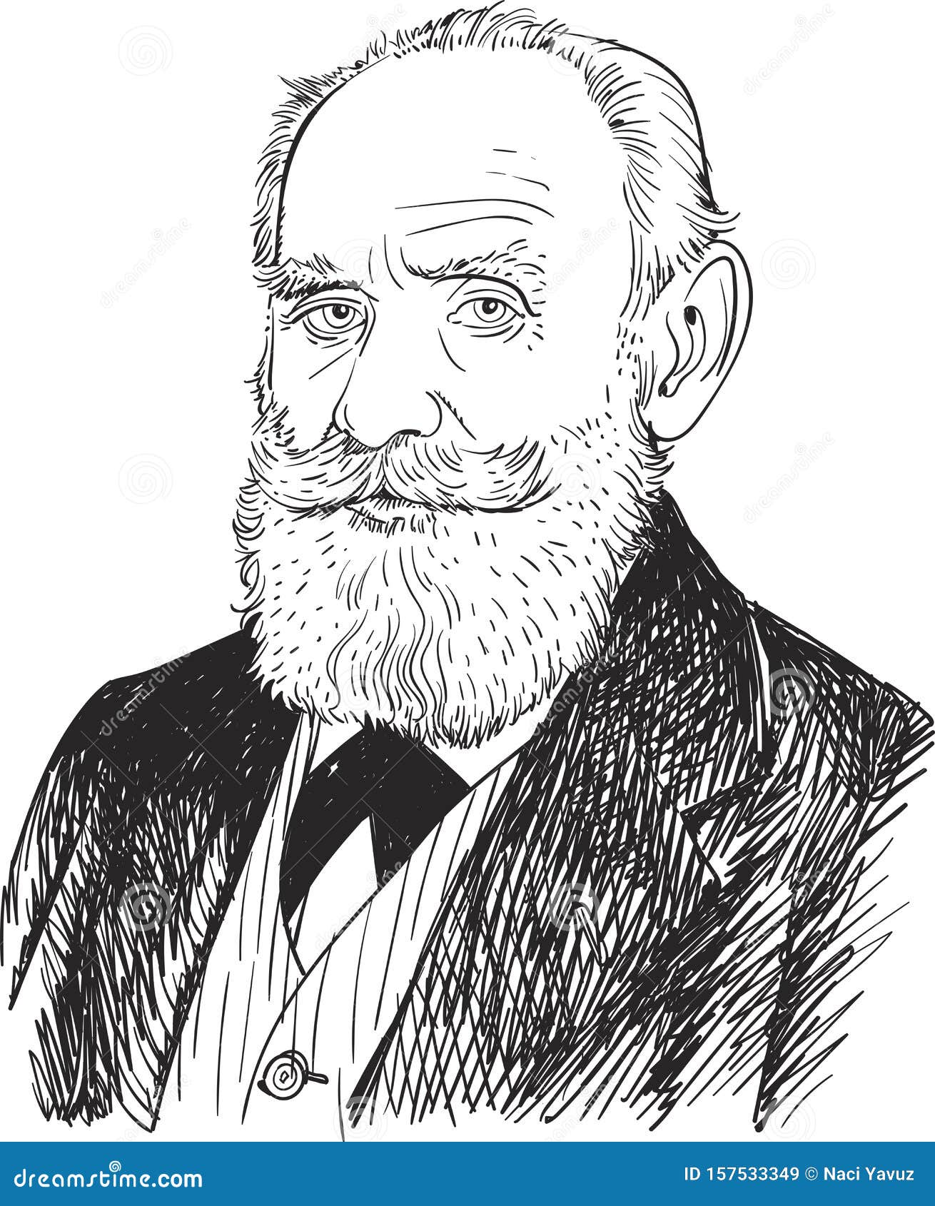 ivan pavlov cartoon portrait, 