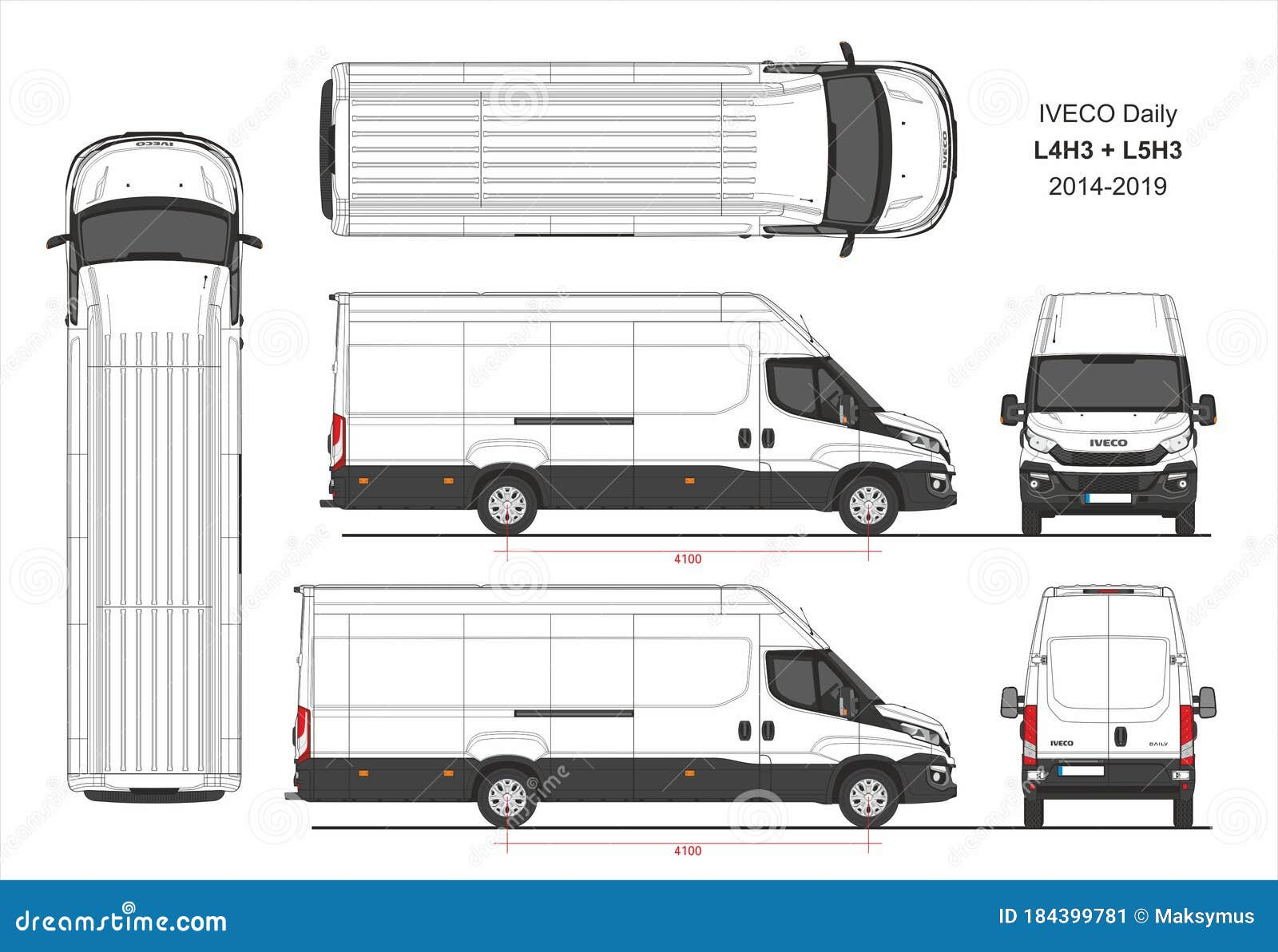 Iveco daily Van L4H3 and L5H3 2014-2019 Editorial Photo