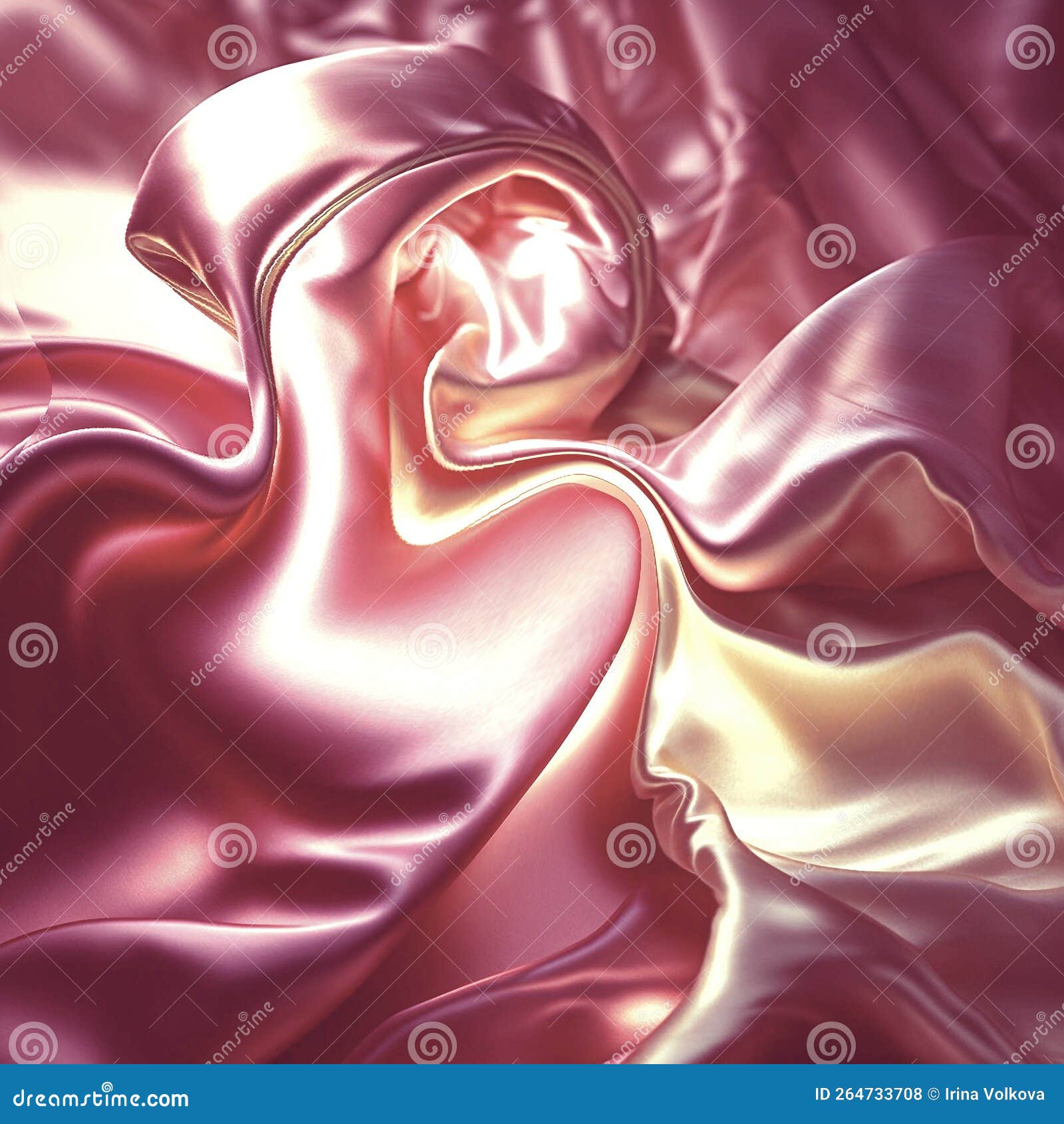 ivory  and pink  soft silky shiny stretch charmeuse satin fabric