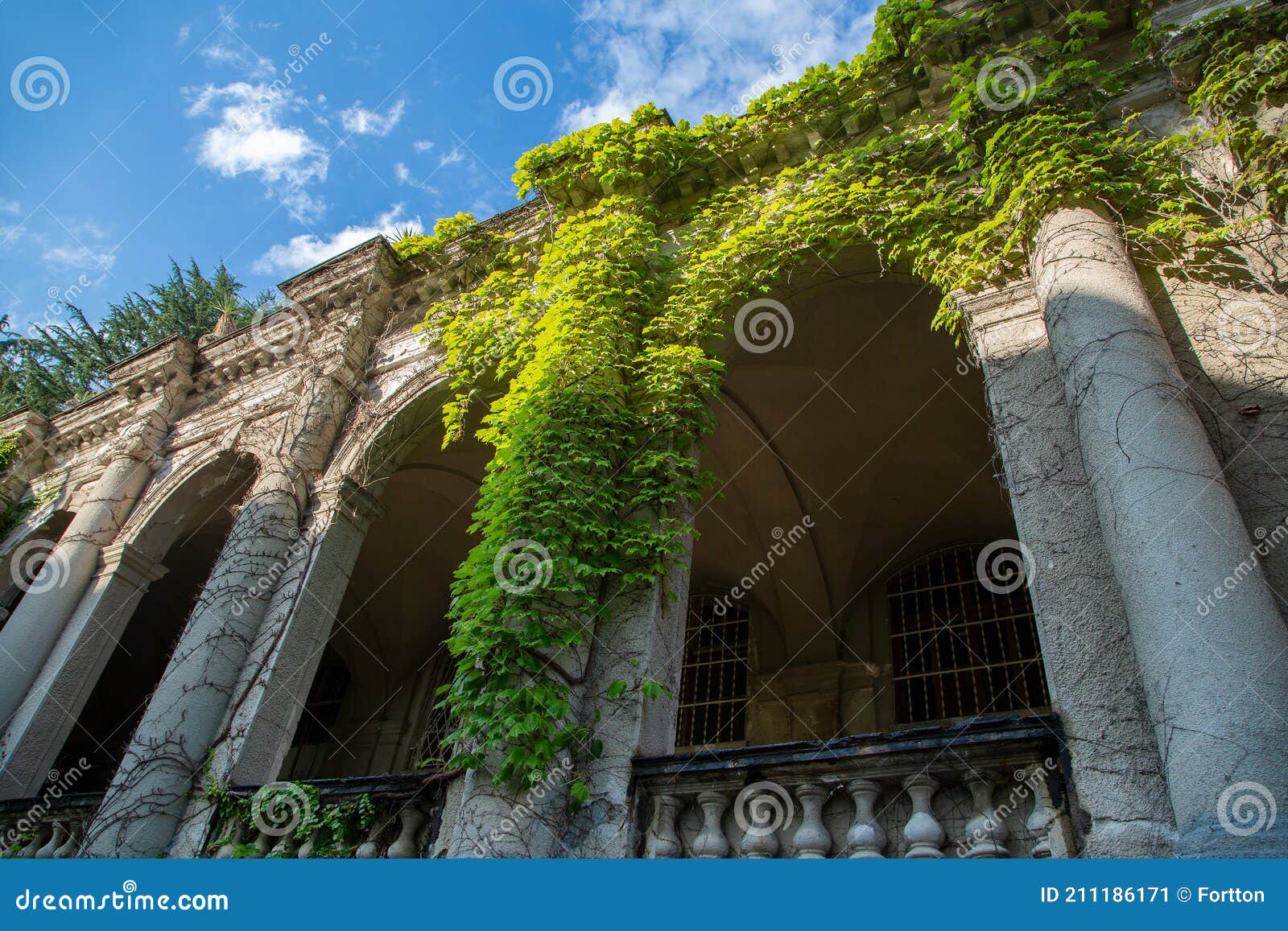 the ivy-covered ordzhonikidze sanatorium in russia, sochi