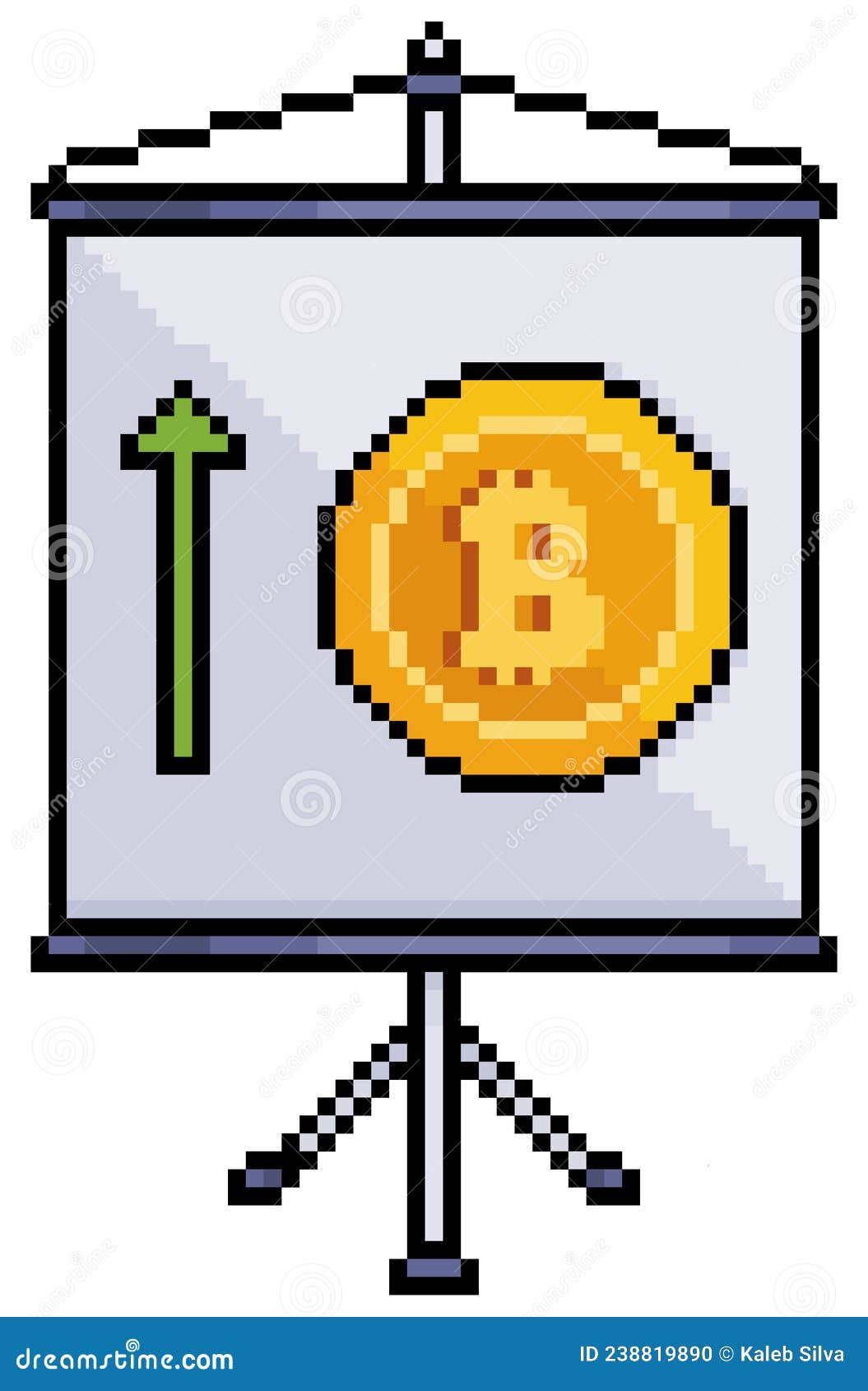 Ixel Art Board with Bitcoin Graphic 8bit Vector on White Background Stock  Vector - Illustration of bank, golden: 238819890