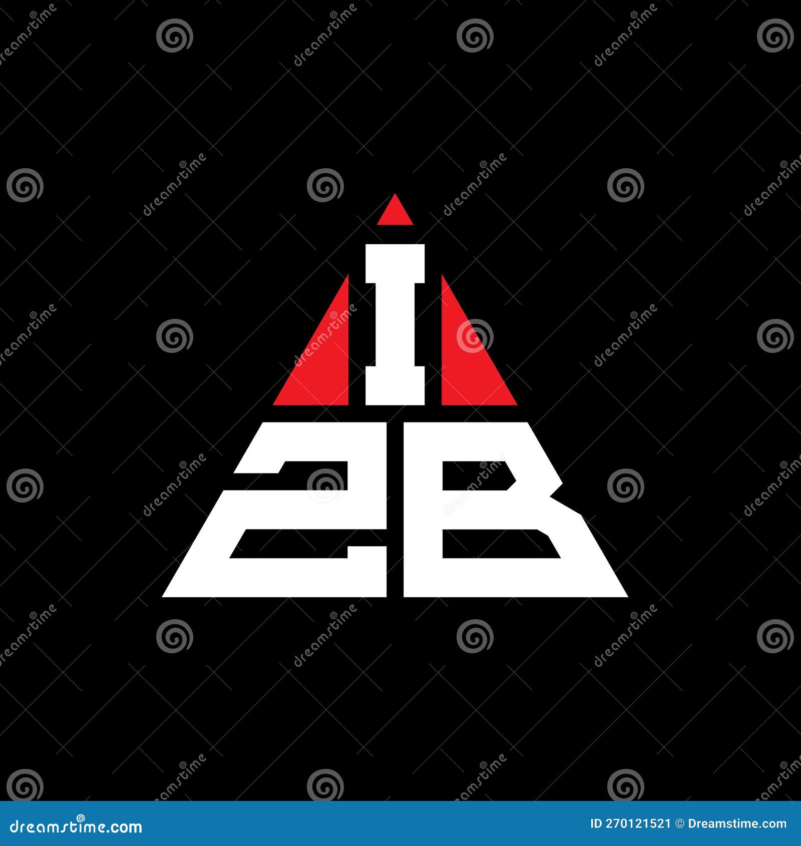 izb triangle letter logo  with triangle . izb triangle logo  monogram. izb triangle  logo template with red