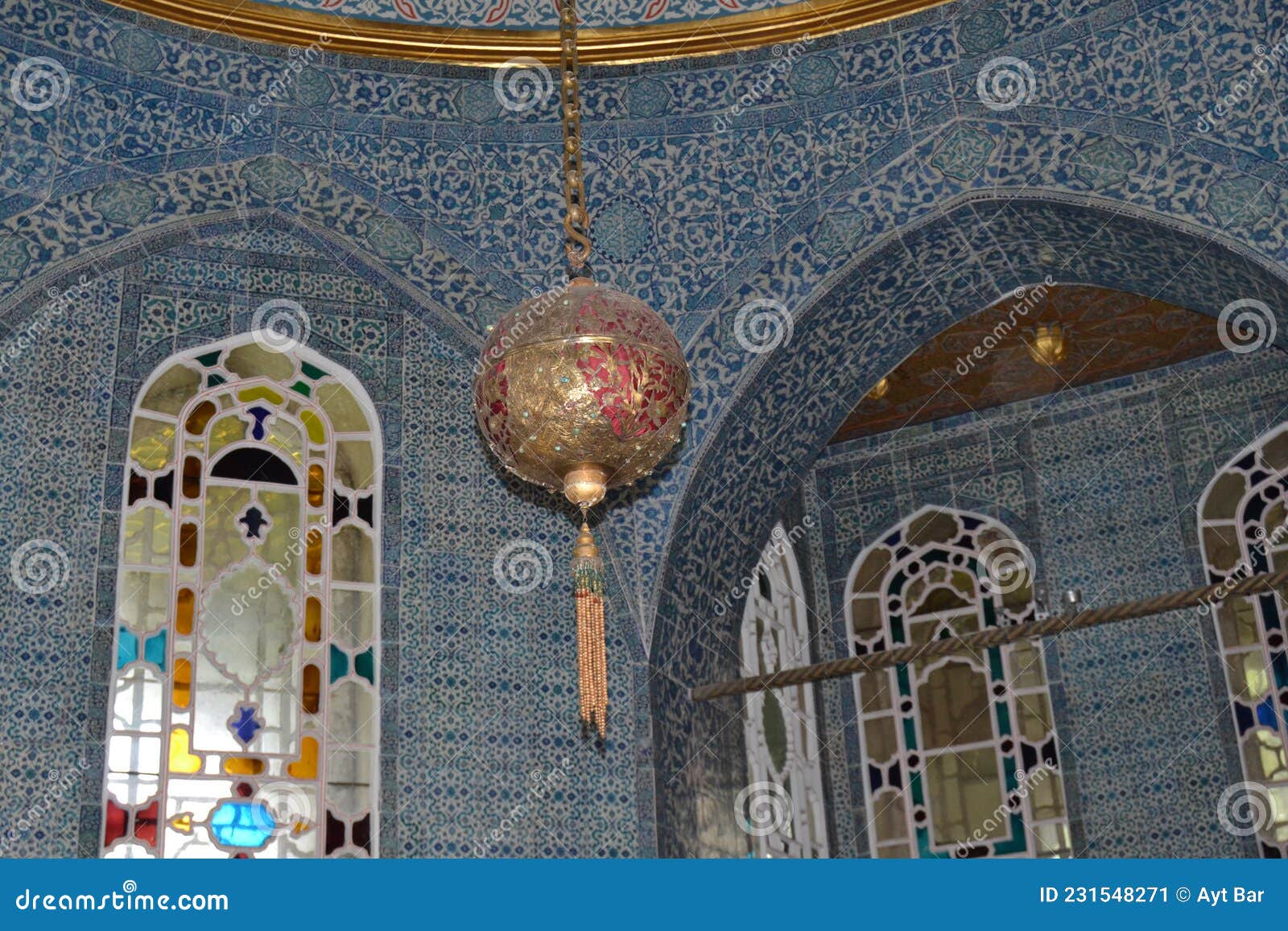 Iznik Tiles Turkish Chandelier Oriental Dome At Topkapi Palace