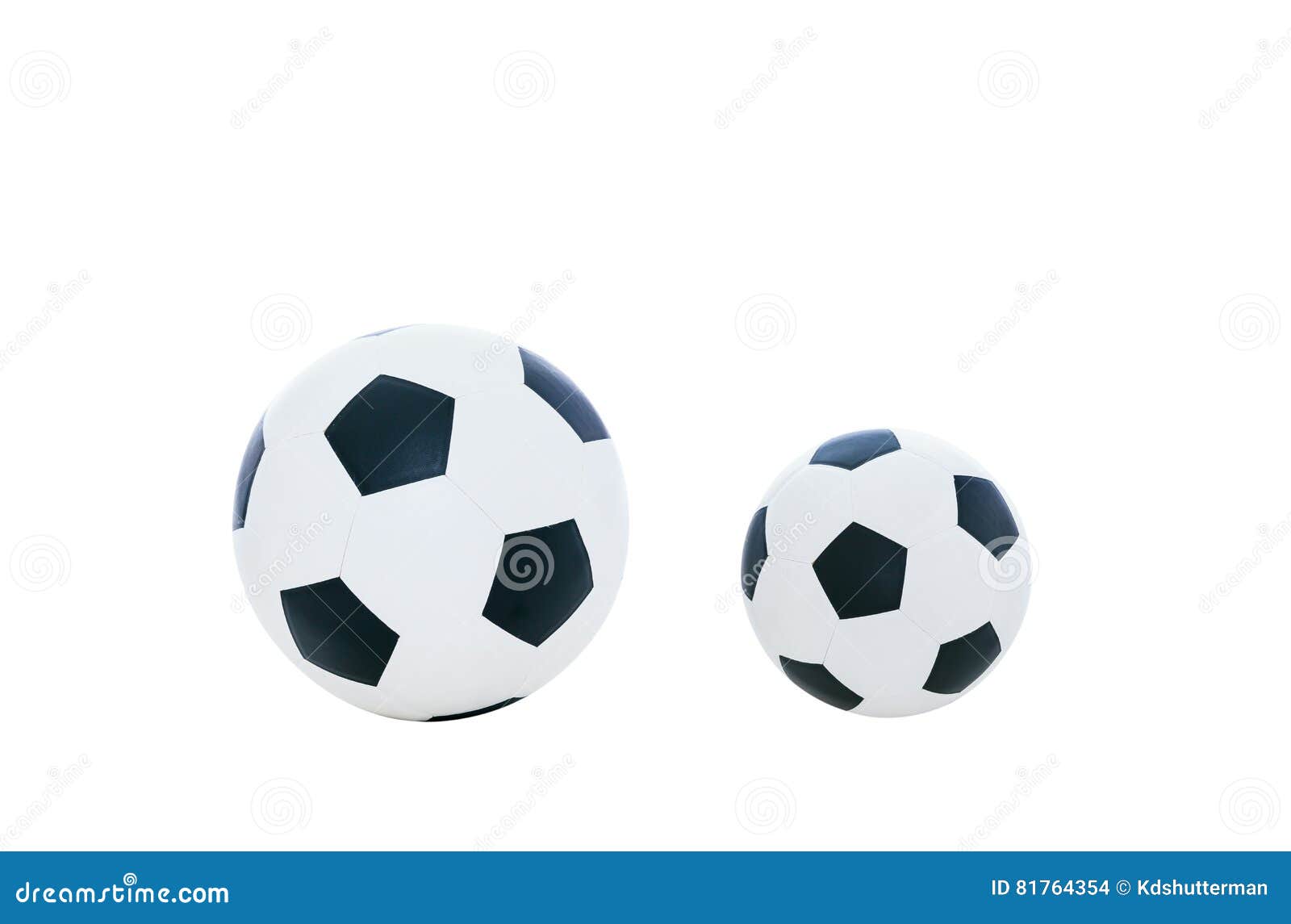 Jämförbar Stor Och Liten Fotboll Bakgrund Isolerad White Arkivfoto ...