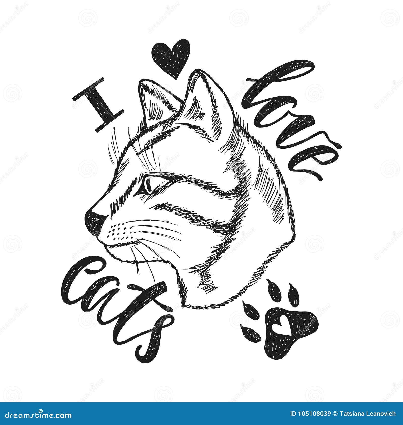 J Aime Des Chats Expression D Ecriture Avec Le Chat Monochrome Tire Par La Main Illustration De Vecteur Illustration Du Concept Kitty J Aime Des Chats Expression D Ecriture Avec Le Chat Monochrome Tire Par La Main Illustration De Vecteur Illustration Du Concept Kitty