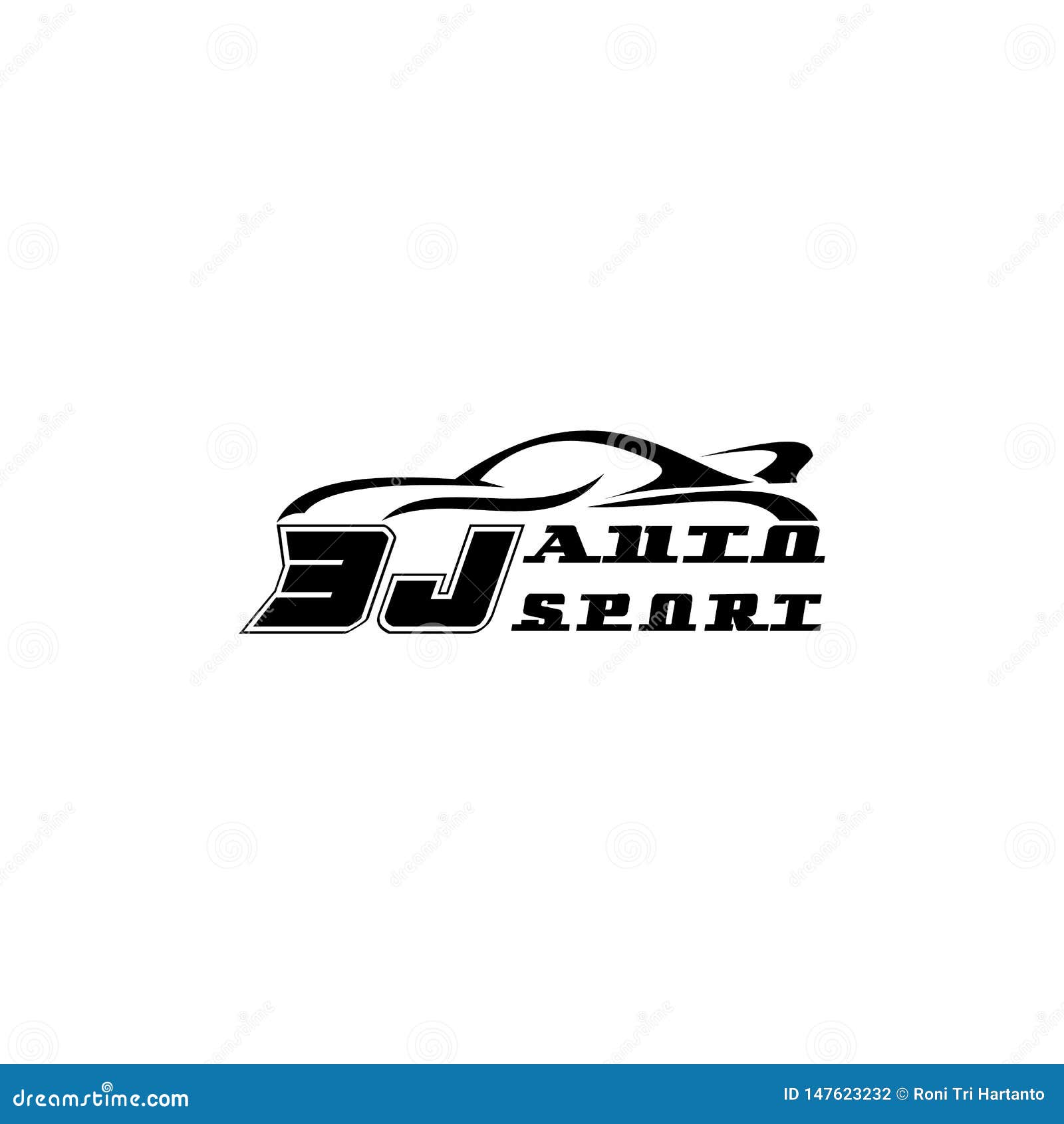 3j Auto Sport Logo Design Inspiration Stock Illustration