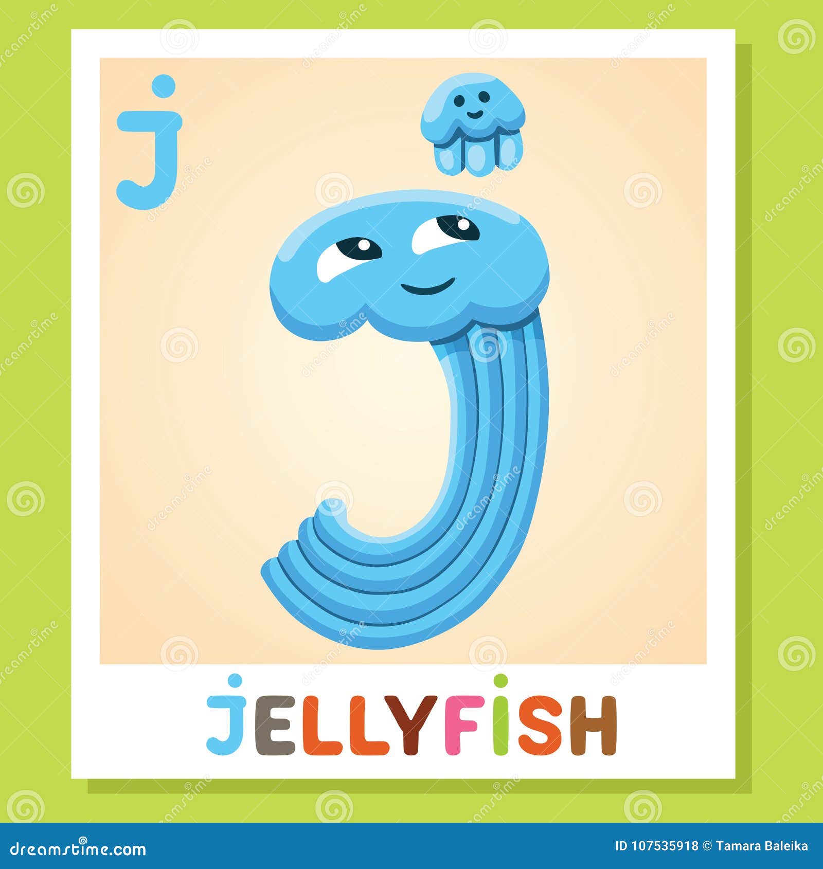 J is for Jellyfish. Letter J. Jellyfish, Cute Illustration. Animal ...