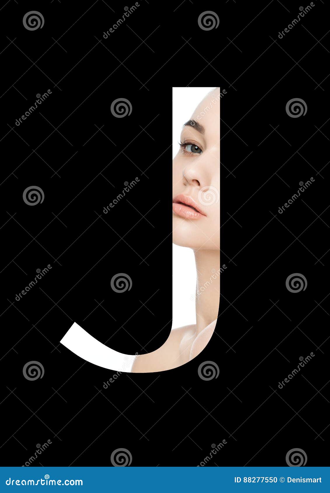 J Letter Beauty Makeup Girl Creative Fashion Font Stock Photo - Image ...