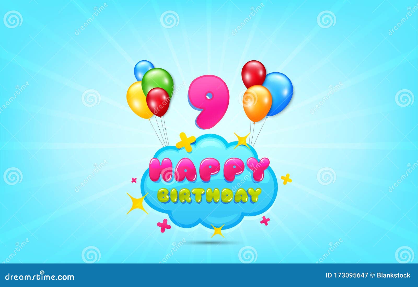 9 Jaar Jarig Happy. Negen Jaar Verjaardag Te Vieren. Vectorvirus Vector  Illustratie - Illustration Of Symbool, Kwaliteit: 173095647