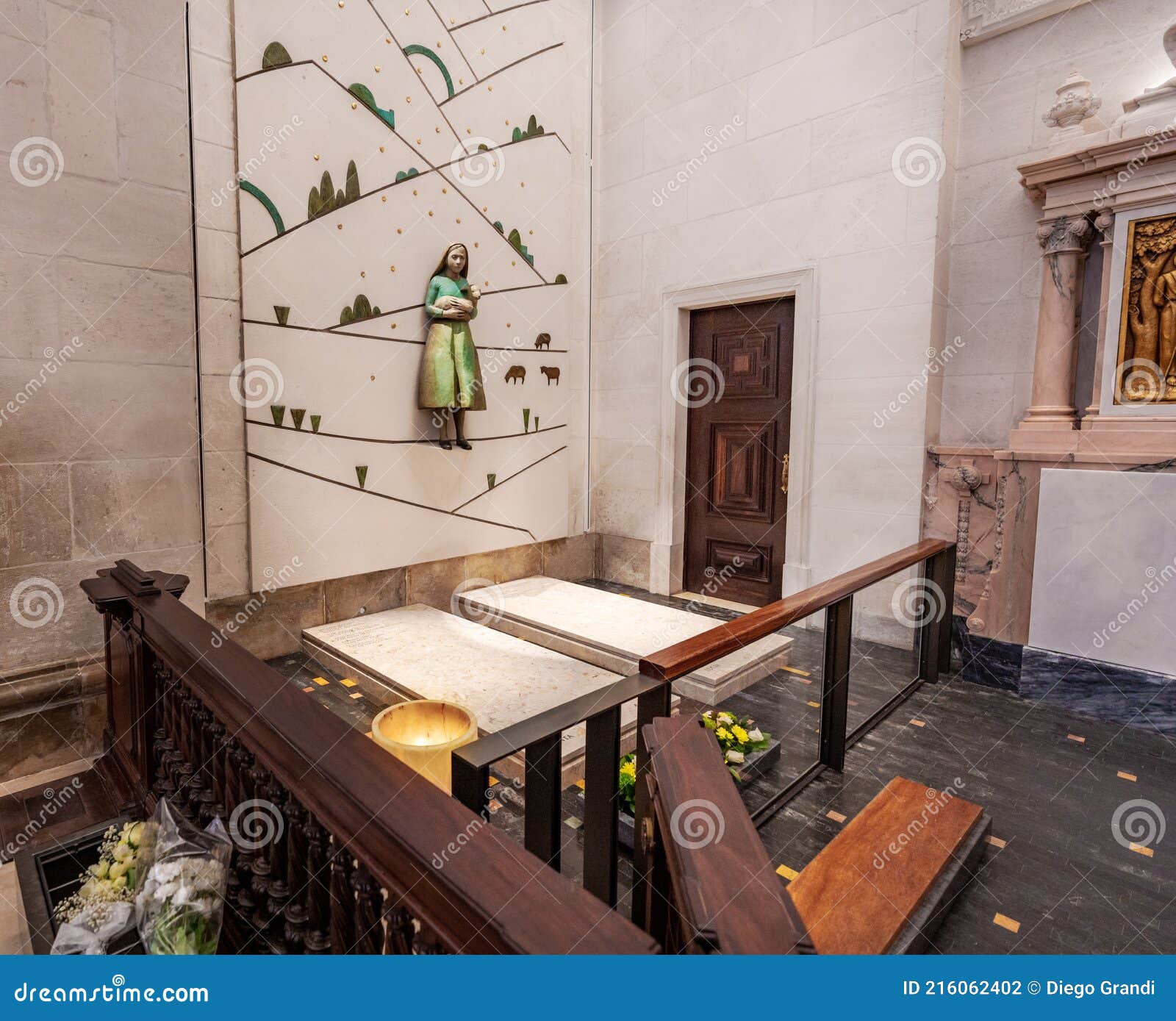 Jacinta and Lucia Tombs in the Basilica of Our Lady of the Rosary at Sanctuary of Fatima - Fatima, Portugal