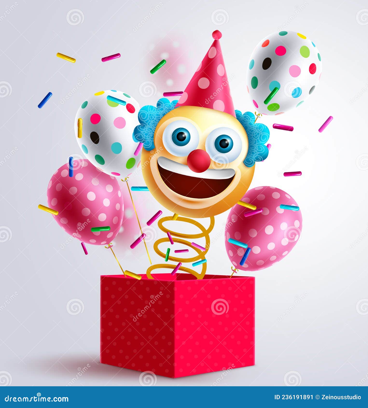 Smiley Clown Lung Cartoon Character Design Concept Vector Illustration