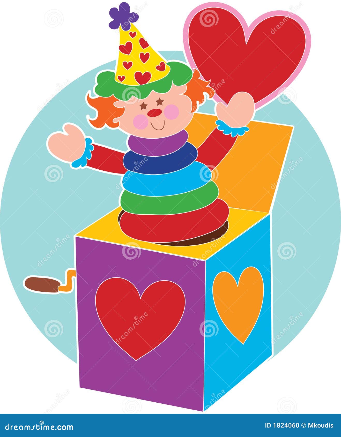 Jack in a Box and Heart stock vector. Illustration of colorful 1824060