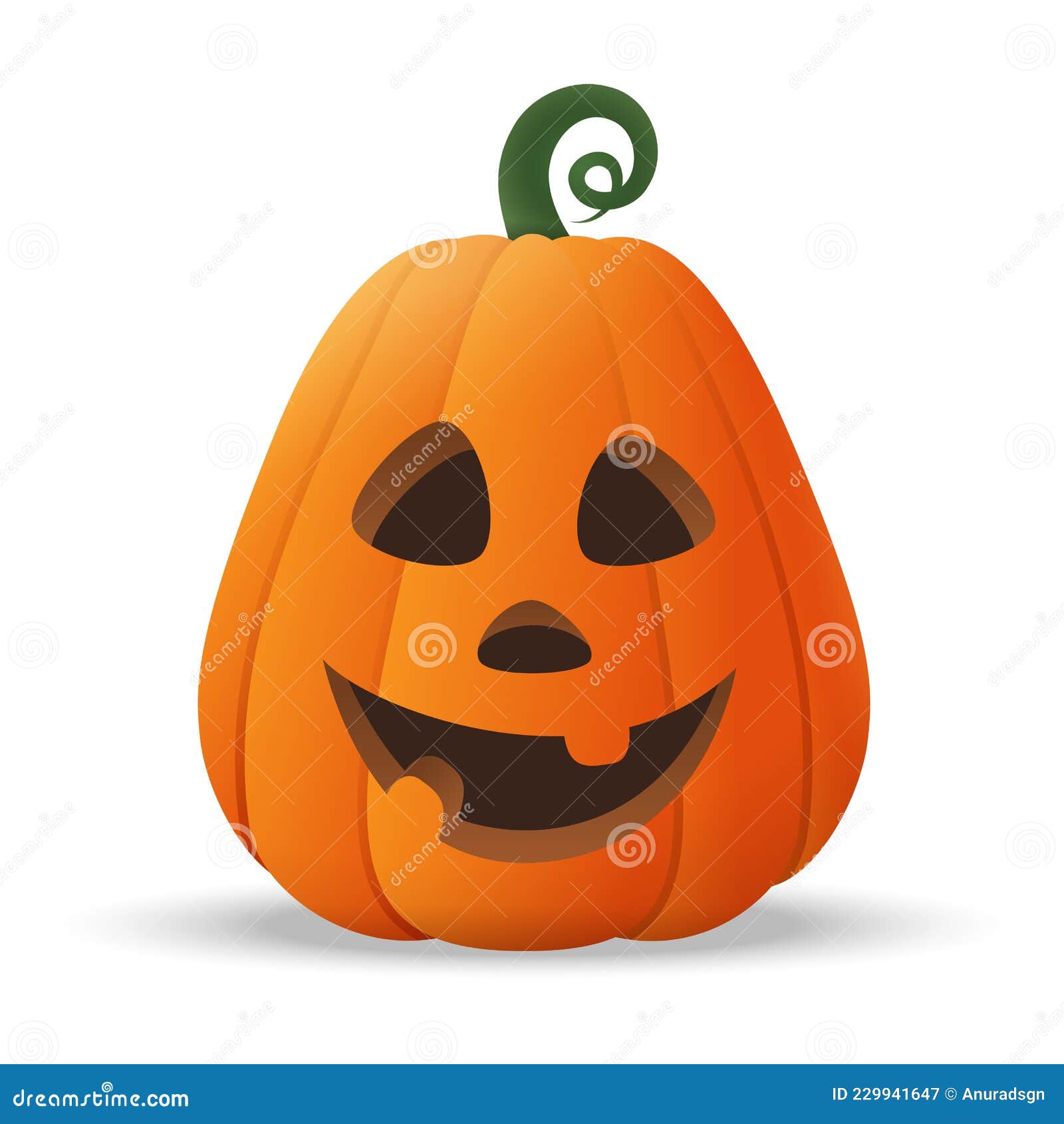 Abóbora de halloween isolada com cara assustadora em fundo transparente