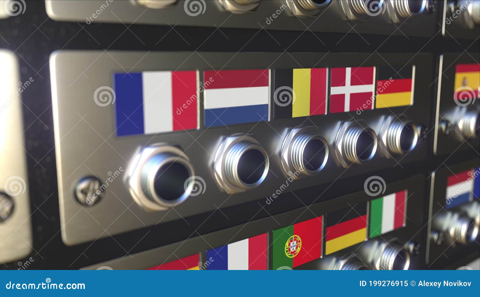 Jack Plug with Flag of Belgium. Conceptual 3d Animation Stock Video