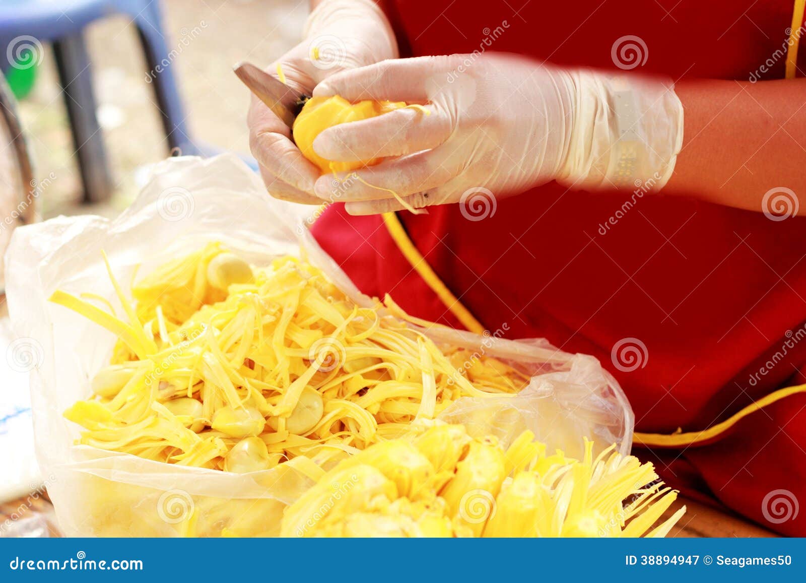 Jack fruit on the market stock image. Image of closeup 38894947