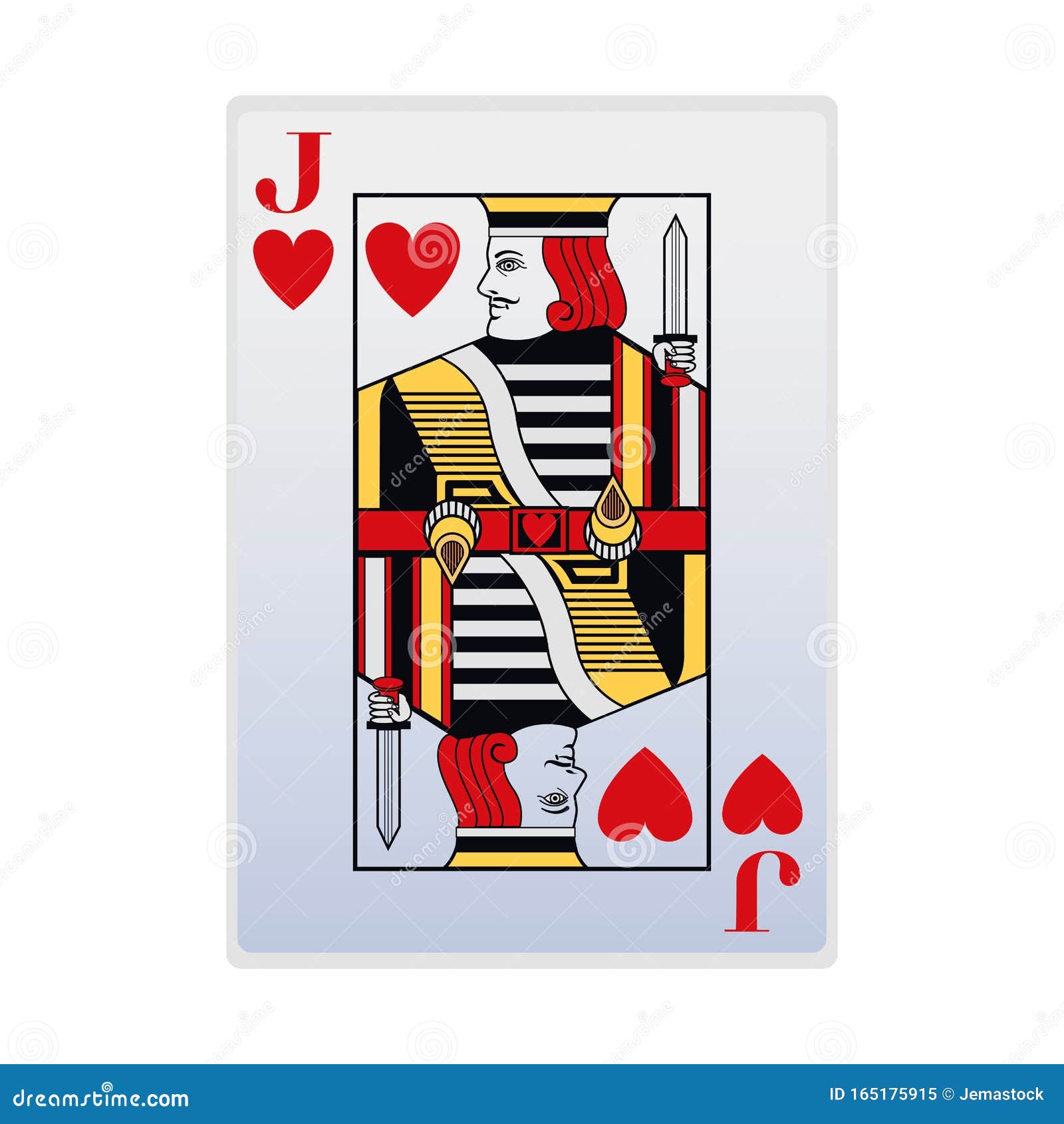 Jack King Queen Playing Card Flat Photos and Images