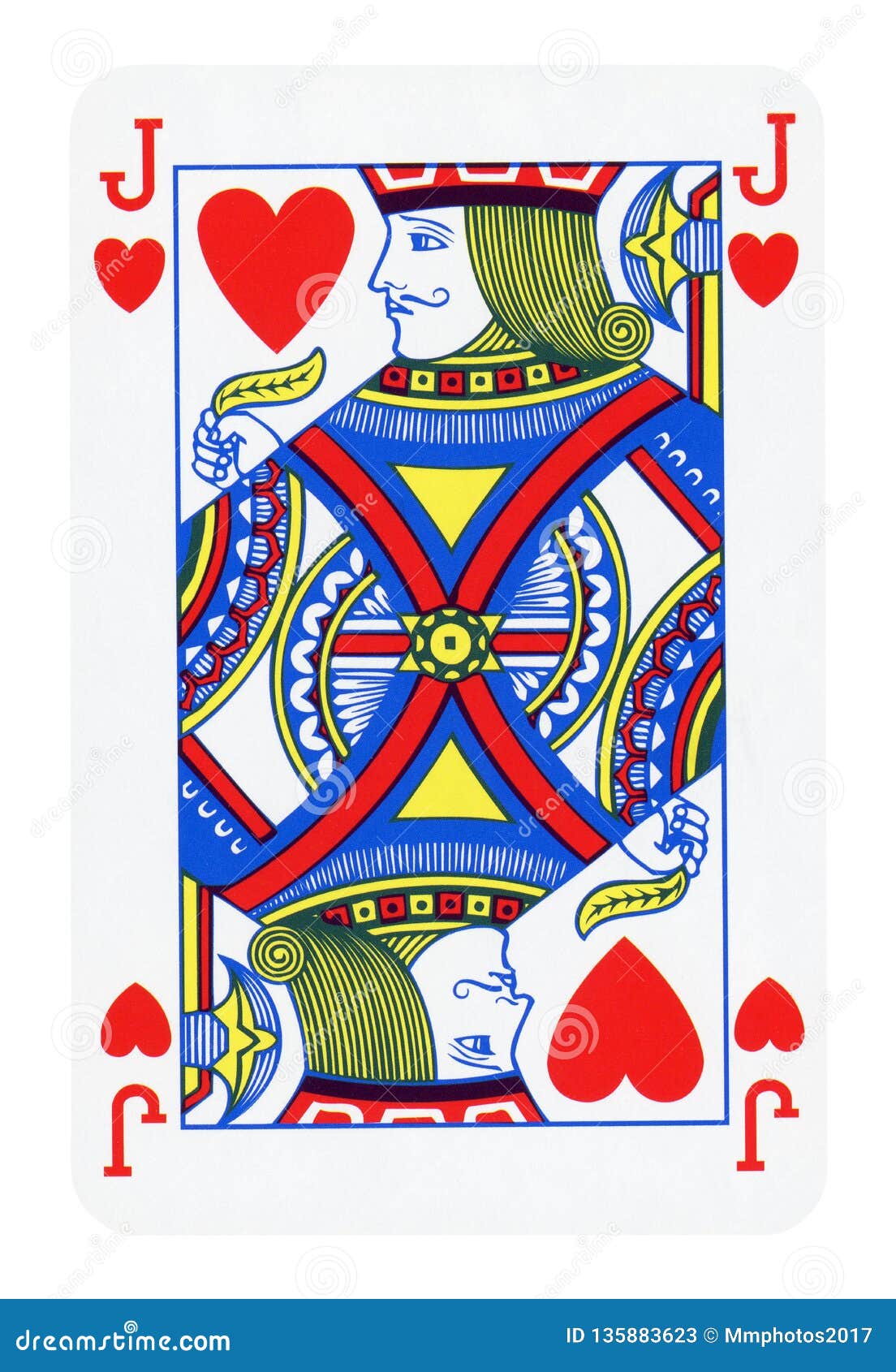 Jack Of Hearts Playing Card - Isolated On White Stock Illustration - Illustration of clipping ...