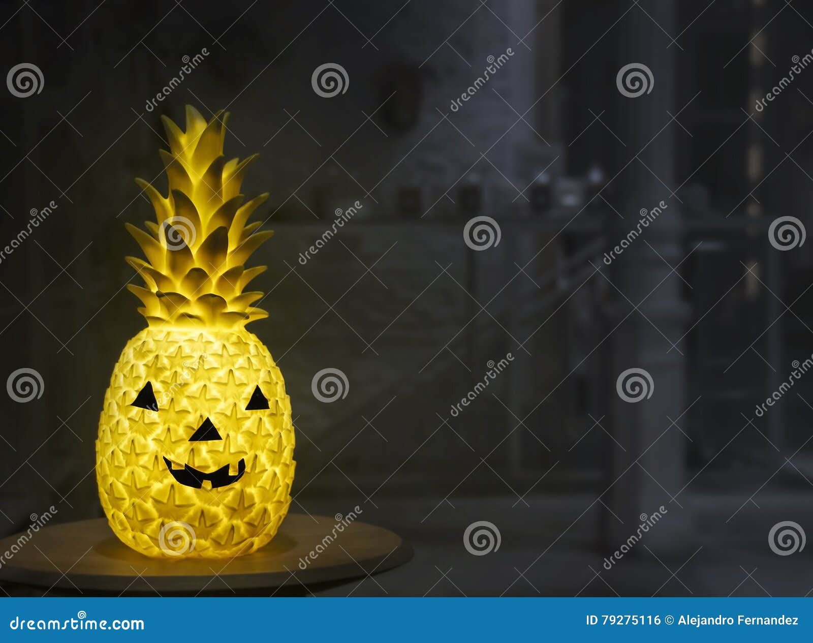 Jack O Lantern Halloween Pineapple Stock Photo Image of tropical