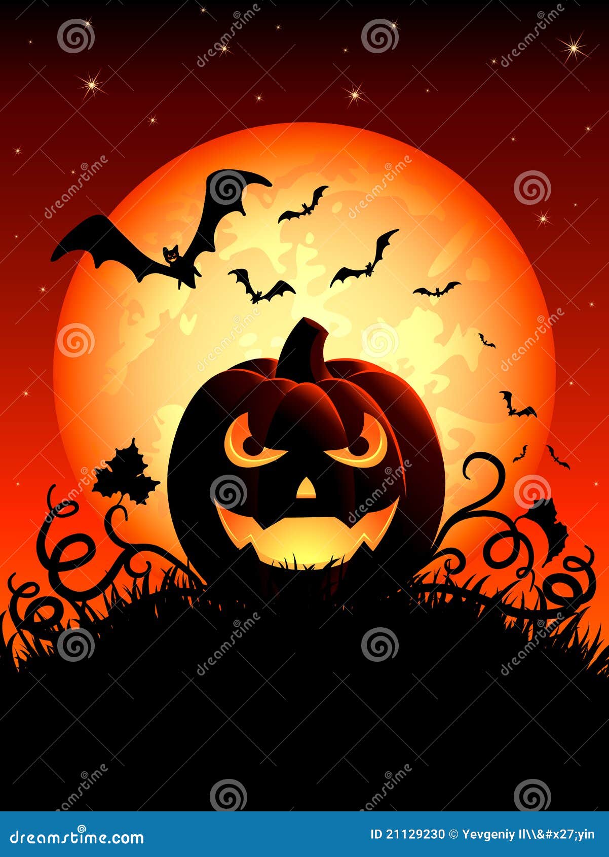 jack o' lantern on moon background