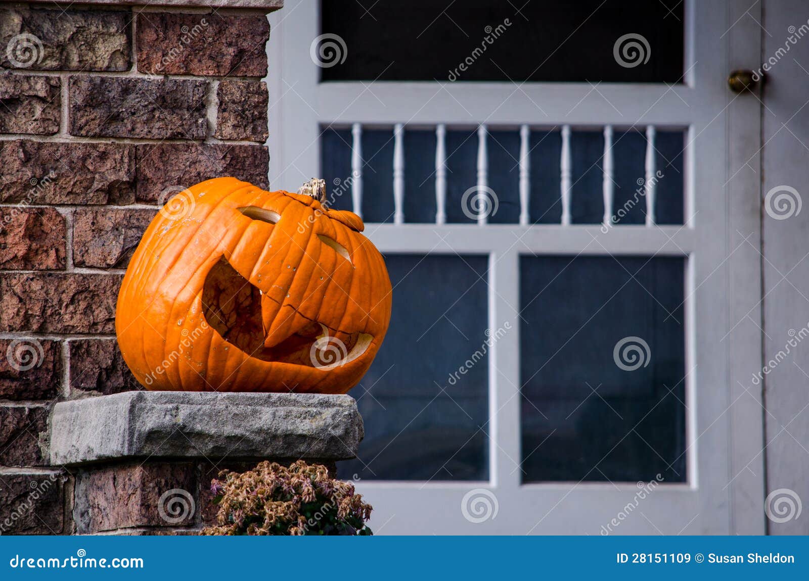 Jack-o-lantern on the Porch Stock Image - Image of retro, stilllife ...