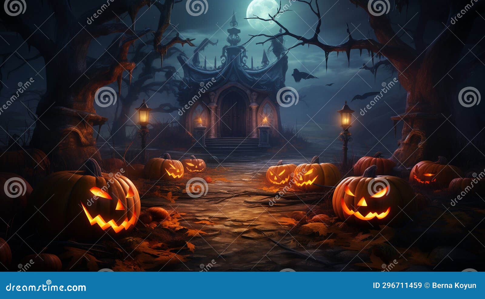 jack o lantern pumpkin candle light gray background