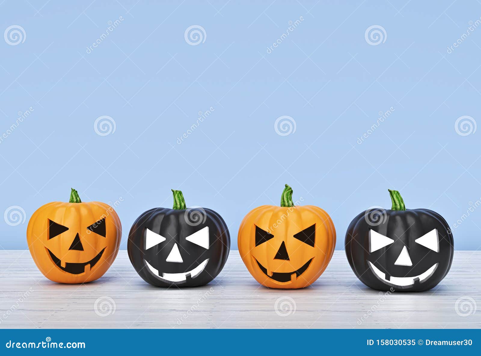 Download Jack O Lantern Pumpkin With Funny Faces Halloween Concept Copy Space 3d Rendering Stock Illustration Illustration Of Background Head 158030535
