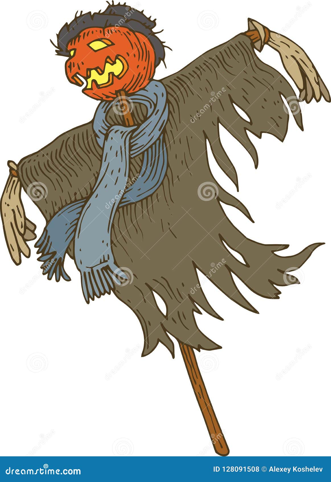 Jack-o-lantern. Scarecrow for Halloween Stock Vector - Illustration of